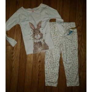 Carters Girls Sz 24 Mo 2T Adorable Bunny 2 Pc Set